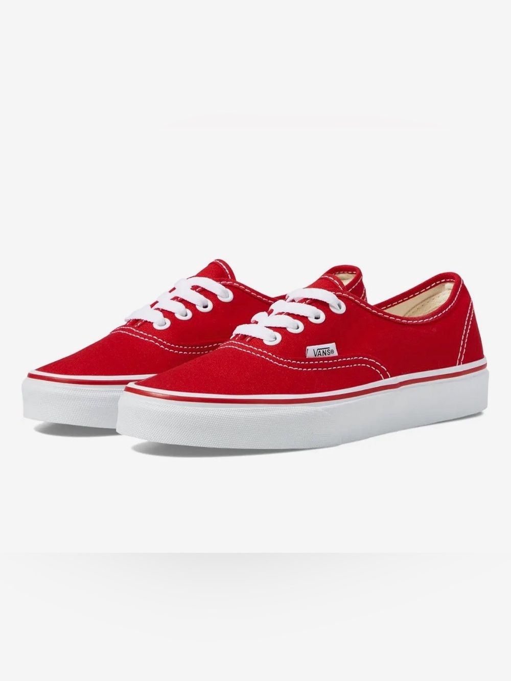 LIKE NEW Women’s Vans Authentic Racing Red Canvas Low Skate Sneakers Size 6
